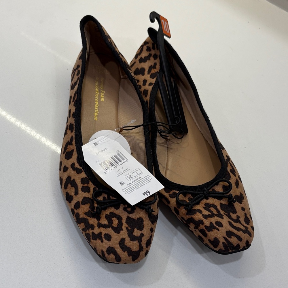 Time and Tru Animal Print Flats